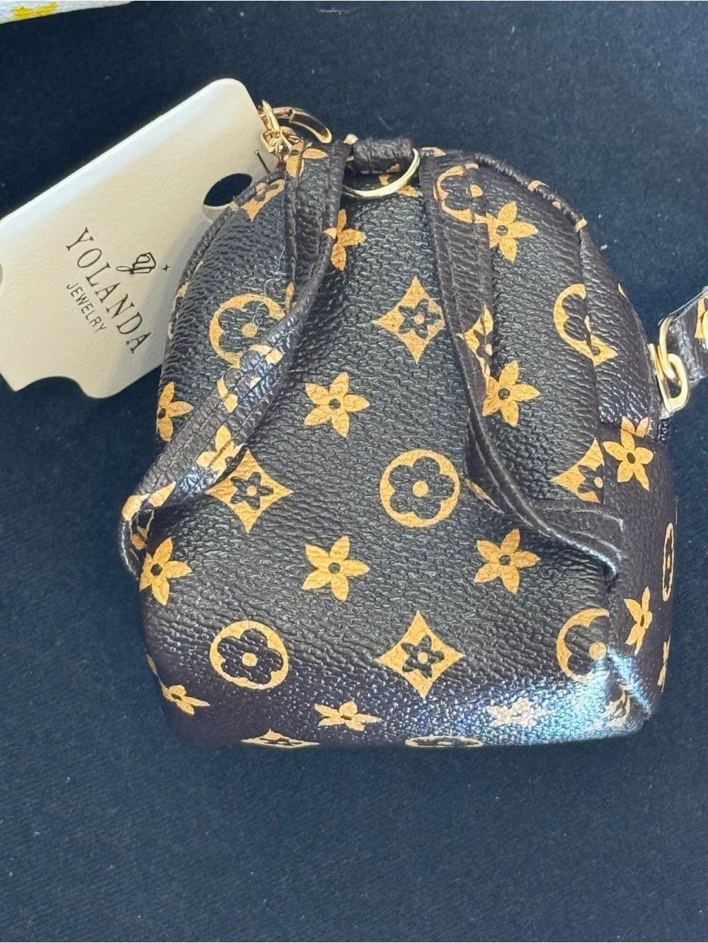 NWT Yolanda Mini Backpack Keychain Bag charm Coin Purse Wallet Black Multi-Color